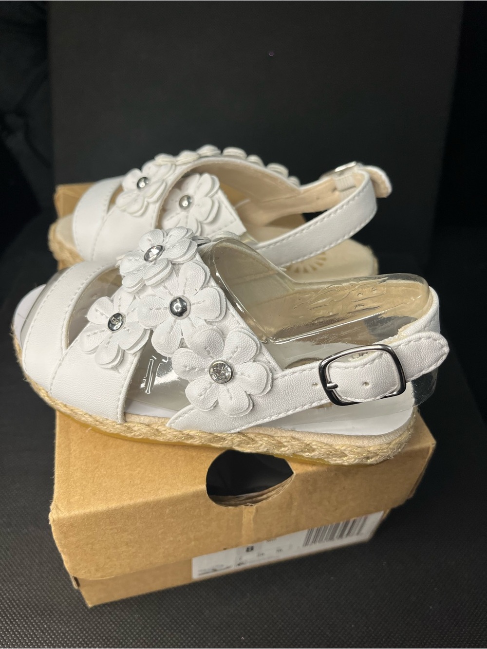 UGG Girls Allairey Floral Slingback Sandals with Gem Accents